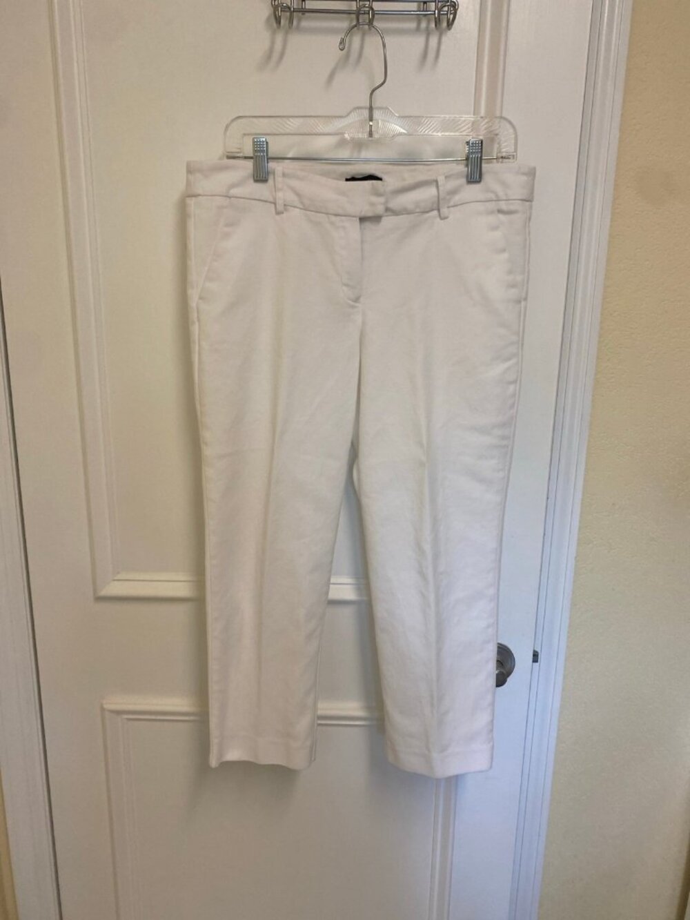 Will Smith White Cotton Blend Dressy Casual Capri Pants Size 10
